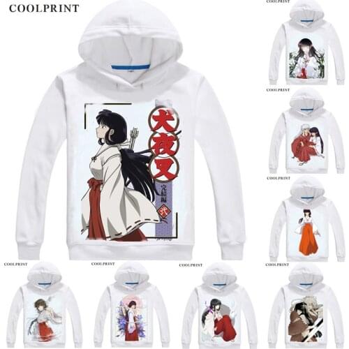Kikyo InuYasha Cosplay Mens Hoodies Inuyasha A Feudal Fairy Tale Men Sweatshirt Streetwear Anime Hoodie Printed Long Hooded