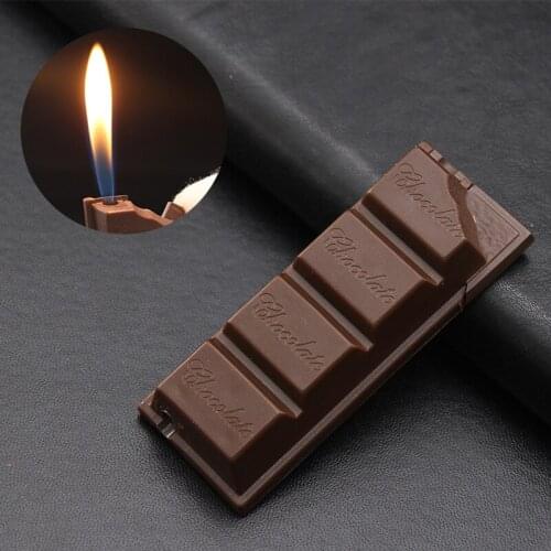 Creative Personality Portable Metal Chocolate Model Butane Gas Lighter Cigarette Accessories Men Gift
