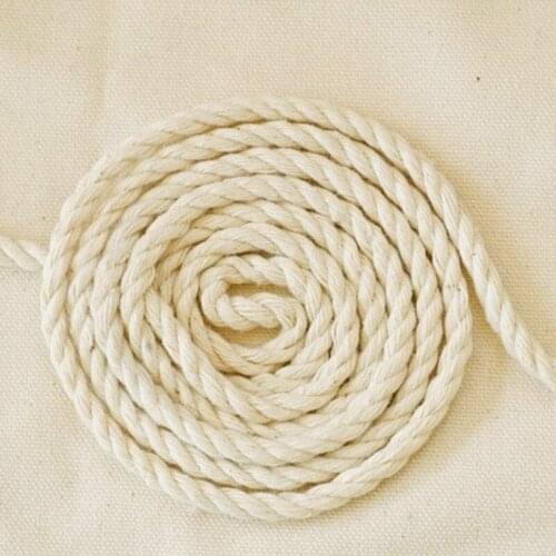3mmx10yard Diy accessories twisted round 100% cotton cord decoration rope beige MS15122414