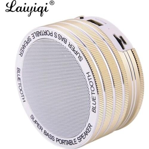 Laiyiqi Metal texture Bluetooth speaker BT Radio FM woofer bass sound box altavoz portatil enceinte bluetooth portable puissant