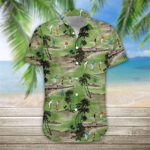 2021 Summer Quality Harajuku Beach New Arrival Men Short-Sleeve Casual Anime Shirt Blouse Loose Surfing Hawaiian-shirt