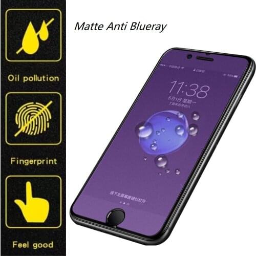 For iPhone XS MAX XR 11 Pro Max Full Cover Matte Frosted Anti blue Ray Tempered Glass For iPhone X 8 7 6S Screen Protector