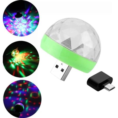 Mini USB Led Night Light Crystal Magic Ball Lamp Color Changing Lighting For Christmas Birthday Party Decoration Effect Light