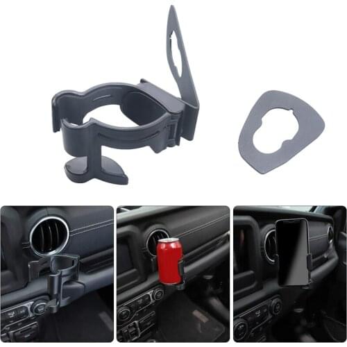Multi-Function Drink Cup Phone Holder 2 in 1 Bolt-on Stand Bracket Organizer for 2011-2018 Jeep Wrangler JK JKU