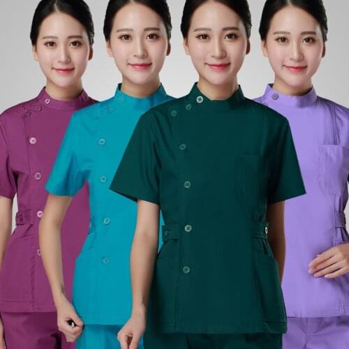 2017 New long-short sleeves Beautician work clothes female summer beauty salon overalls nurses clothing beautician uniform