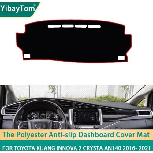 Anti-slip Polyester Anti-UV Car Dashboard Covers Mat Shade Cushion Pad Carpets For Toyota Kijang Innova 2 Crysta AN140 2016-2021