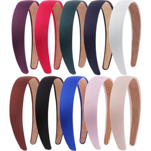 3CM Hairband Fashion Women Thick Sponge Velvet Headband Ladies Hair Band Girl Hair Hoop DIY Satin Covered Resin Hair Accessories