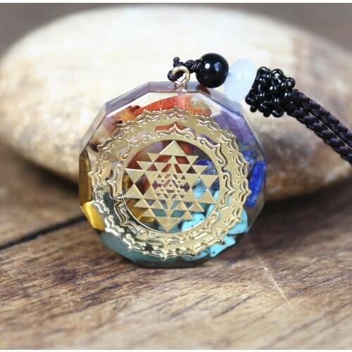 Orgonite Pendant Sri Yantra Necklace Yoga Healing Chakra Sacred Geometry Chakra Energy Necklace Meditation Jewelry