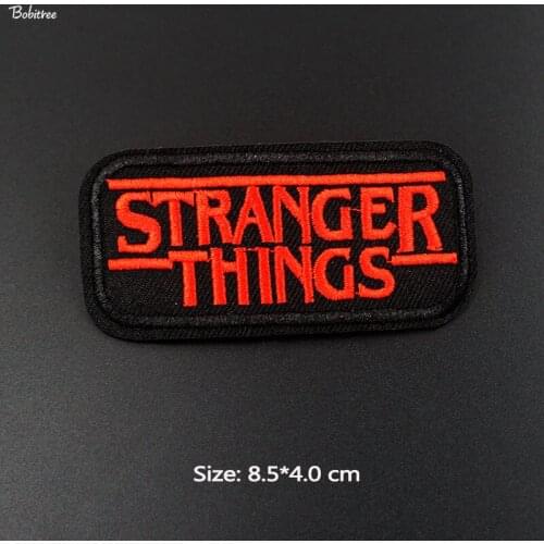 Red Letter Stranger things Patch iron on for Clothing Jacket Backpack Sewing Supplies Embroidered Badge Stickers