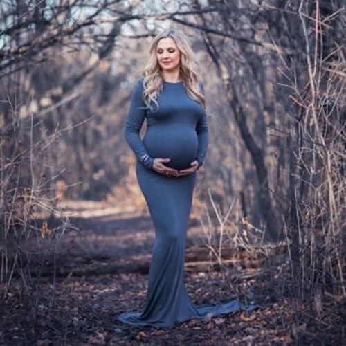 Maternity Dresses For Photo Shoot Maternity Photography Props pregnancy photography dress Maxi Gown Pregnant vestidos mujer