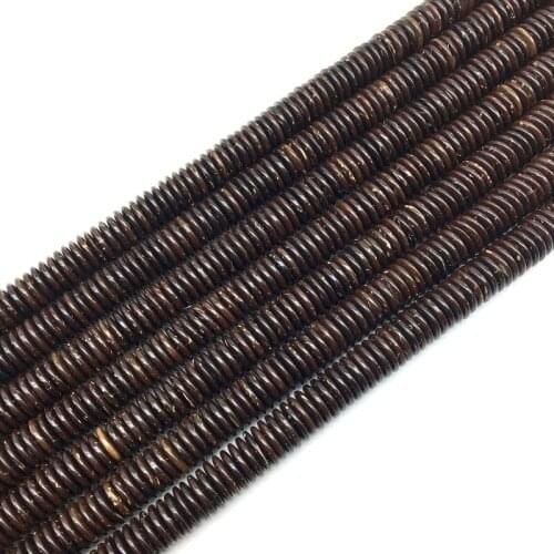 Polished Natural Wood Beads Disc Wheel Spacer Loose Coco Nut Bead 8 mm Spacer DIY Jewelry Making