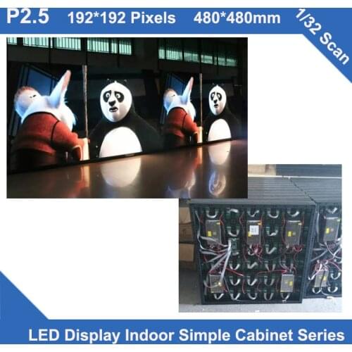 TEEHO P2.5 indoor simple Cabinet 480mm*480mm 1/32 scan video led screen fixed installation hopital hotel wedding church