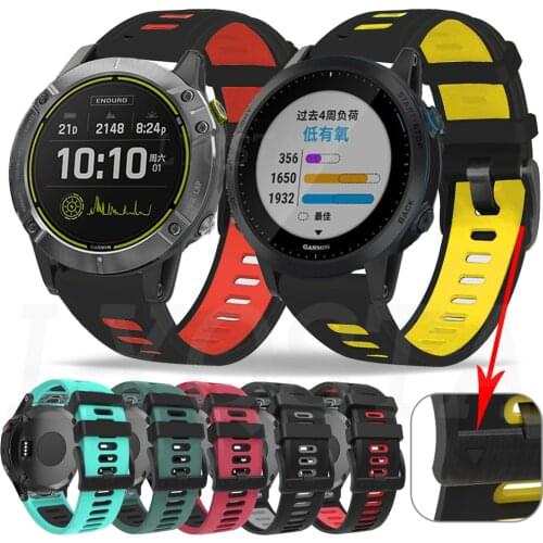 22 26mm Silicone Watchband For Garmin Fenix 6 6X Pro 5 5XPlus Strap Band Official Style For Garmin Enduro Quick Release Bracelet