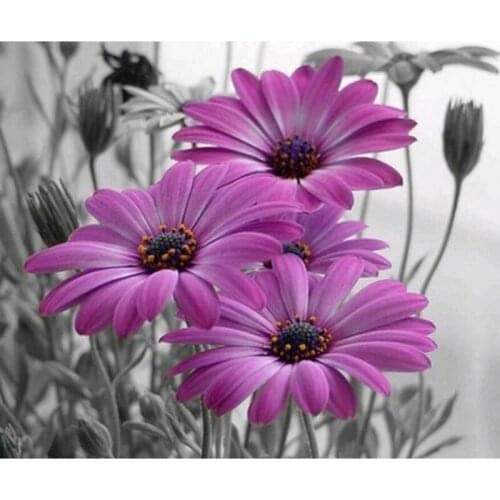 Needlework New Diy Diamond Painting cross-stitch Sunflower Purple Flower Diamond Embroidery All Square Diamond Adornment Picture