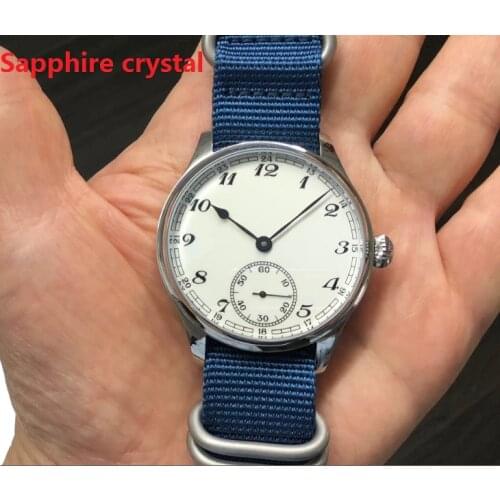 Sapphire Crystalnew fashion 44mm NO logo Enamel White dial Asian 6498 17 jewels movement Mens Mechanical watches GR45-20