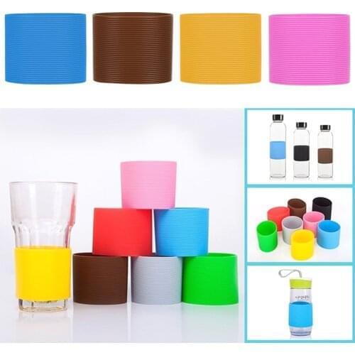 Silicone Cup Sleeve Heat Insulation Bottle Sleeves Non-slip Mug Sleeve Glass Bottle Cover For Mugs Ceramic Coffee Cups Wrap