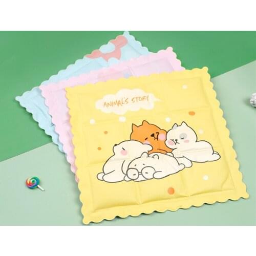 Foldable Ice pad gel cooling cushion non-slip soft and comfortable relax outdoor Cartoons massage office chair cushion carpet