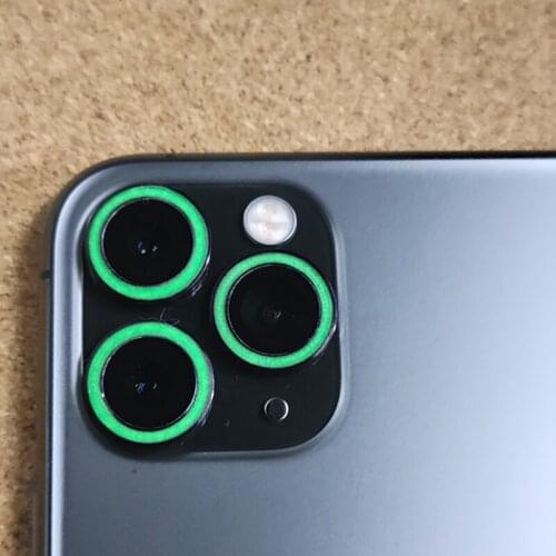 Luminous Camera Lens Glass For iPhone 12 Pro Full Cover Metal Ring Tempered Glass For iPhone 12 11 Pro Max 12Mini Protective