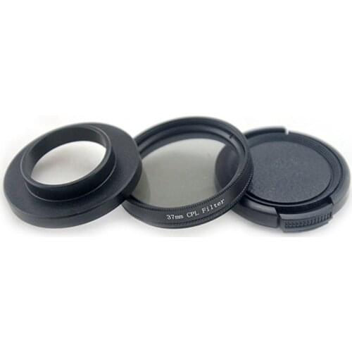 JUST NOW For Yi II 4K Action Camera 3in1 Optical Glass 37mm Filter CPL Lens+Adapter+Lens Cap For Yi 2 4K Camera