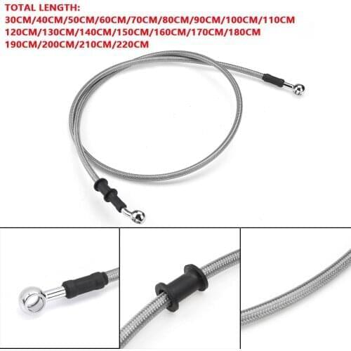 30cm-110cm Universal Motorcycle Braided Brake Clutch Oil Hose Line Pipe Tube Brake Tubing Fit For Yamaha For Suzuki For Harley