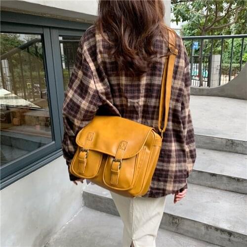 Vintage oil wax leather women shoulder bag Large capacity wide strap female crossbody bag Casual Messenger bag big handbag bolsa