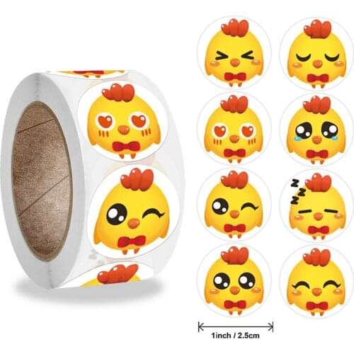 Explosive Cute 8 Styles Cartoon Animal Chick Reward Stickers 1" 500pcs for Children Teacher Encouragement Label Classroom Decor