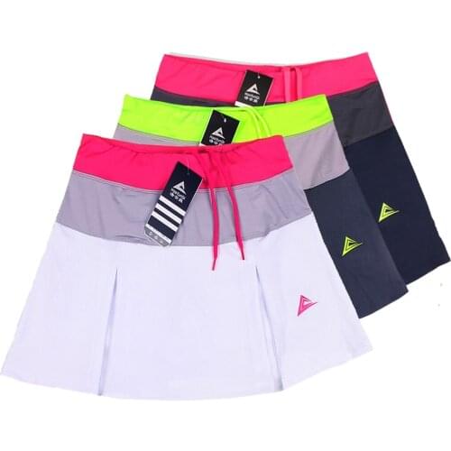 Women Tennis Skorts , Girl Tennis Skirt with shorts , Breathable Female Badminton Skirt With Pocket , Girls Sport Running Shorts
