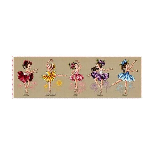 Gold Collection Lovely Counted Cross Stitch Kit Flower Dance Five Ballerinas Ballerina Ballet Dancer SO