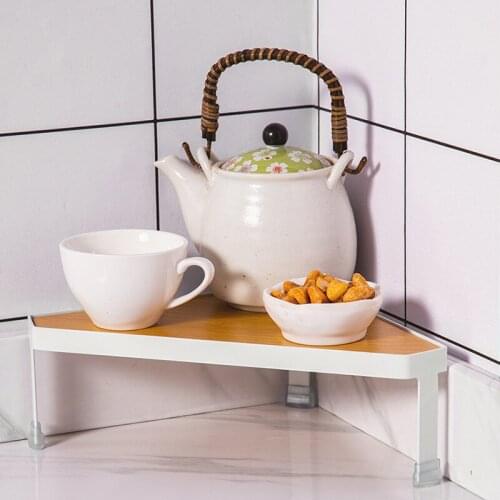 1Pc Creative Triangle Iron Storage Shelf Bathroom Toilet Kitchen Tea Set Display Rack Desktop Decorative Organizer