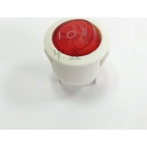2Pc 20mm Diameter Small Round Boat Rocker Switches Mini Round white Red 3 Pin ON-OFF Rocker Switch