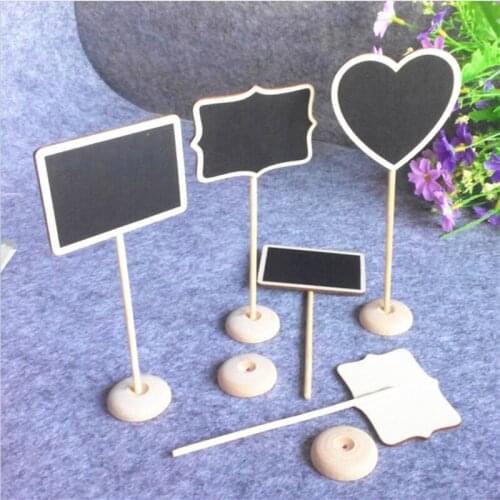 3ps Mini Wooden Chalk Blackboard Decoration for Wedding Table Decorations Restaurant Table Number Plate Bachelorette Party Decor