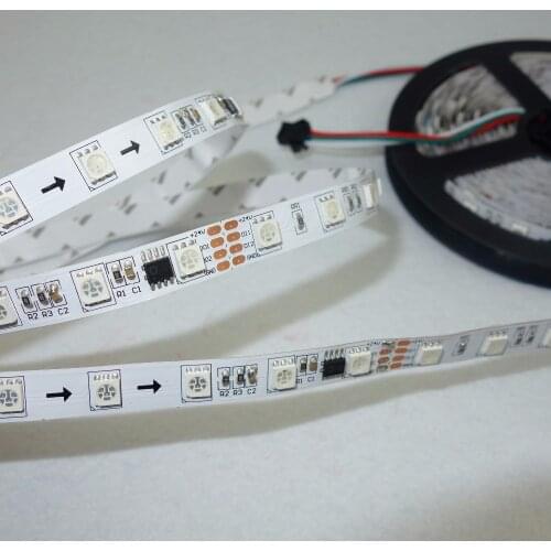 5m DC24V GS8206 IC(similar to WS2811 IC) 60LEDs/m (10pixes/m;6leds as one pixel) WHITE PCB led digital strip;IP33;non-waterproof