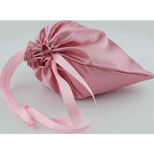 20pcs satin cheap drawstring bag customized wig bags for gift hair packaging