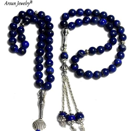 8 mm Lapis Lazuli Natural Stone Ladies/Men 33 Rosary Beads Islamic Muslim Taisbiha Free Shipping