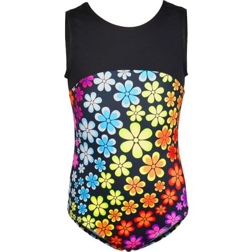Girls Kids Ballet Dance Costune Floral Gymnastic One-piece Leotard