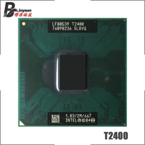 Intel Core Duo T2400 SL8VQ SL9JM 1.8 GHz Dual-Core Dual-Thread CPU Processor 2M 31W Socket M / mPGA478MT