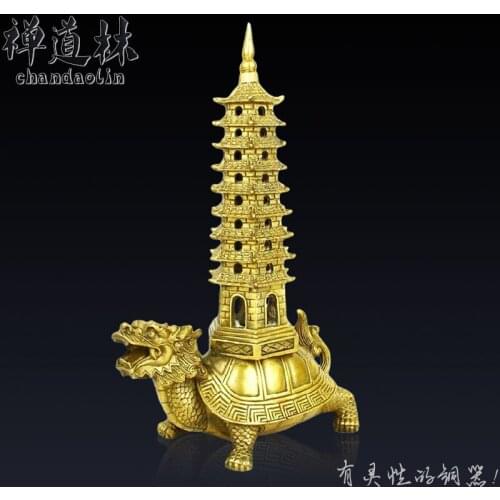 Zen light tower of Wenchang dragon back Dowling copper ornaments and academic career office feng shui decoration crafts