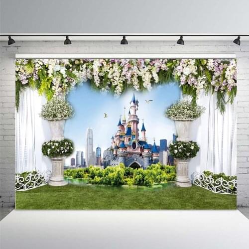 Wedding Photo Backdrop Children Fantasy Castle Rustic Photography Backdrop Birthday Party Outdoor Photo Background