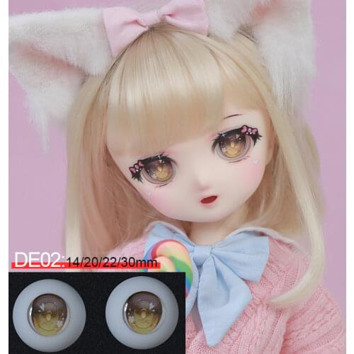 BJD Cartoon Resin Eyeball DE01DE02 14/20/22/30mm for BJD eyes Anime Figure Dolls Accessories For Kids DIY toys dropshipping 2020