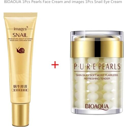 Hot Sale Bioaqua Moisturizing Oil Control Pearl Face Cream images Anti Aging Wrinkle Dark Circles Snail Eye Cream Skin Care Set