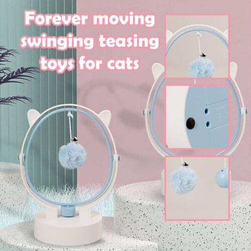 Pet Toys 2021 New Fairy Swing Personality Design Pet Pussy Toy Cat Ball Bell Pet Swing Toy Interactive Electric Rotating Toy
