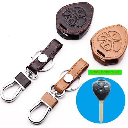 Classic design high quality Genuine Leather Car key cover Skin case Fit for Toyota 3 buttons remote protect shell starline a91