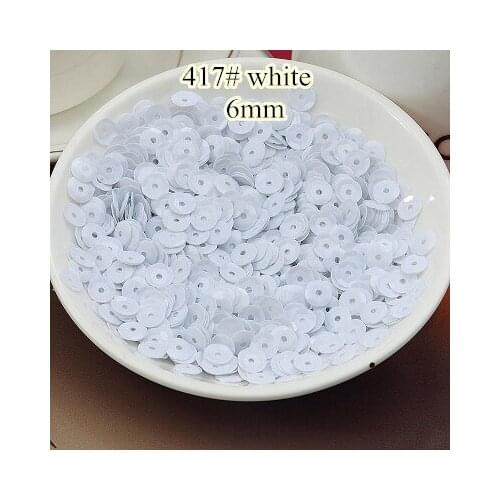 50g 6mm Cup Round Sequin Paillettes Sewing Decoration Artesanatos Acessorios White