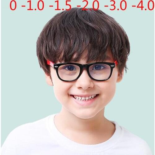 KIids Blue Light Square Glasses Rivets Children Boy Girls Computer 3-12 years Prescription 0 -0.5 -0.75 -1.0 -1.5 -2.0 -3.0 -4.0