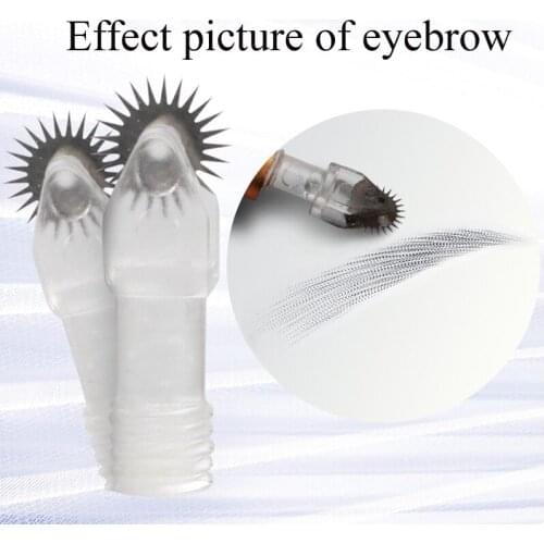 20pcs Tattoo Blade Professional Permanent Makeup Supply Sterilized Microblading Needles with Tattoo Manual Pen for Eyebrow Lip