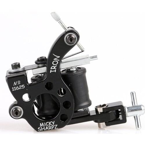 Hot Sales Wire Cutting 10 Wrap Coils Tattoo Machine For Liner And Shader Black Color Iron Tattoo Supplies
