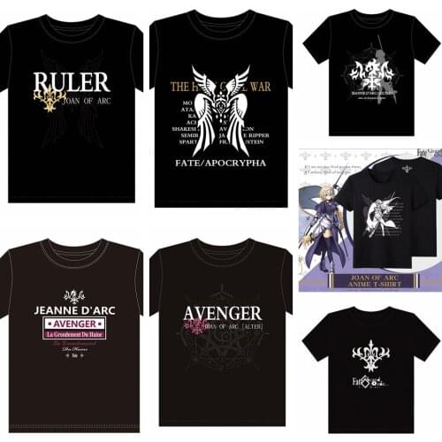 MGFHOME Anime Fate Grand Order Apocrypha Ruler Avenger Jeanne dArc Alter Cosplay T-Shirt Tops Tee FGO Joan of Arc Shirt t shirt