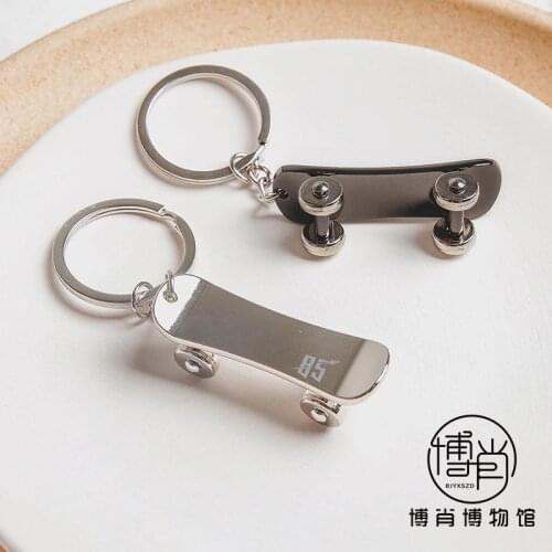 Anime The Untamed Wang Yibo Xiao Zhan Skateboard Cute Acrylic Cartoon Keychain School Bag Itabag Pendant Keyring Xmas Gifts