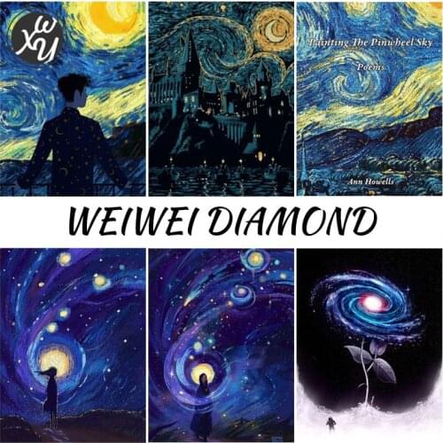 Starry Night Diamond Painting Kits for Adults Diamond Art Painting Van Gogh Diamond Mosaic DIY Diamond Embroidery for Home Decor