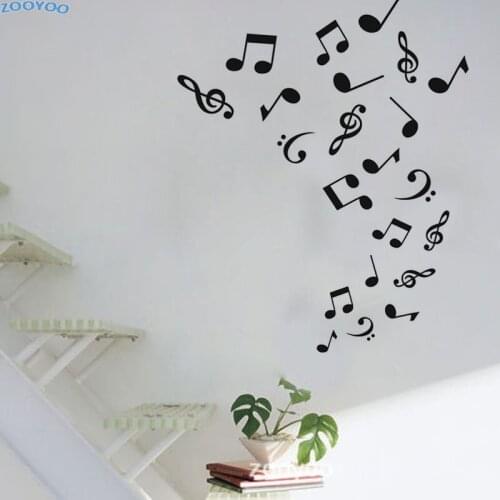ZOOYOO Musical Notes Wall Sticker Art Vinyl Murals Home Decor Music Wall Decals For Children Living Room Bedroom Decoration